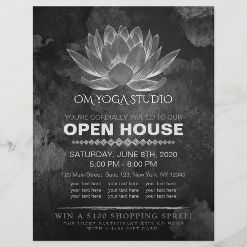 YOGA Studio Meditation Instructor Open House Lotus Flyer