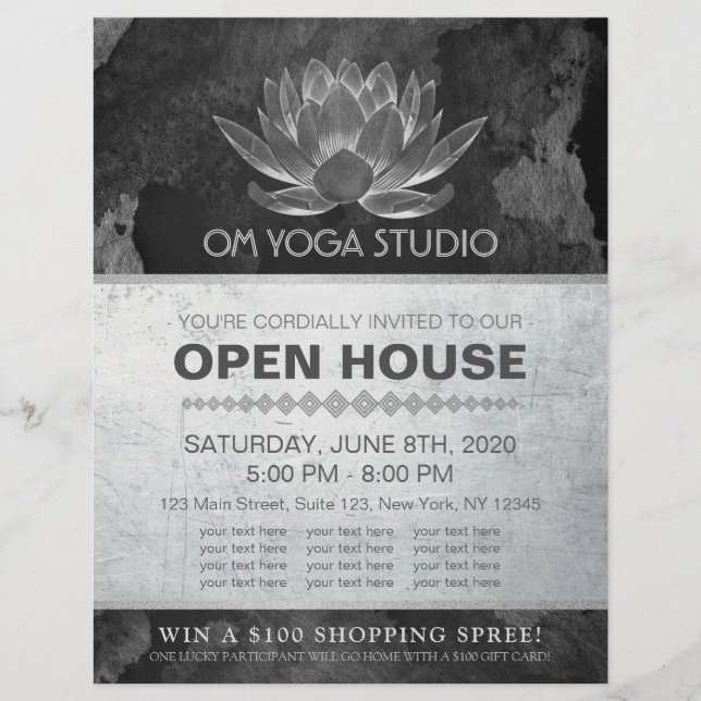 YOGA Studio Meditation Instructor Open House Lotus Flyer (Front)