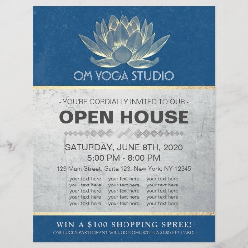 YOGA Studio Meditation Instructor Open House Lotus Flyer