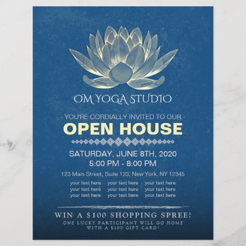 YOGA Studio Meditation Instructor Open House Lotus Flyer