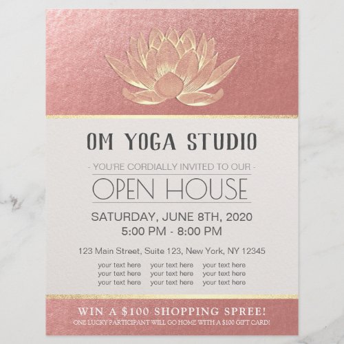 YOGA Studio Meditation Instructor Open House Lotus Flyer