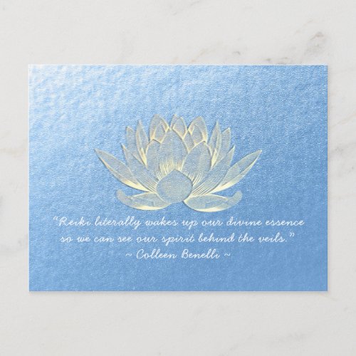 YOGA Studio Meditation Instructor Quote Gold Lotus Postcard