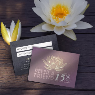 YOGA Studio Meditation Instructor Referral Lotus Card