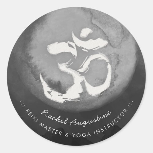 Yoga Studio Meditation Instructor Reiki Master OM Classic Round Sticker