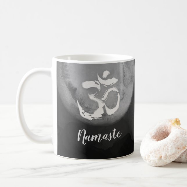 Yoga Studio Meditation Instructor Reiki Master OM Coffee Mug (With Donut)