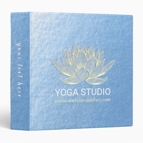YOGA Studio Meditation Reiki Instructor Gold Lotus 3 Ring Binder