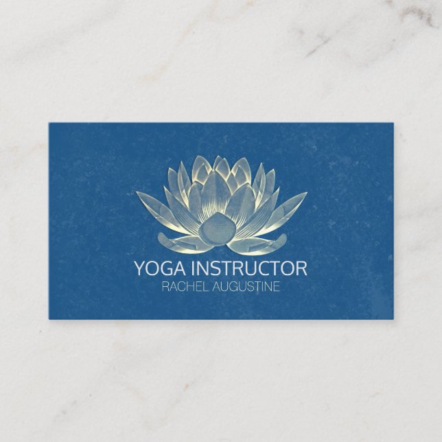 YOGA Studio Meditation Reiki Instructor Gold Lotus Appointment Card (Front)