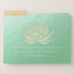 YOGA Studio Meditation Reiki Instructor Gold Lotus File Folder