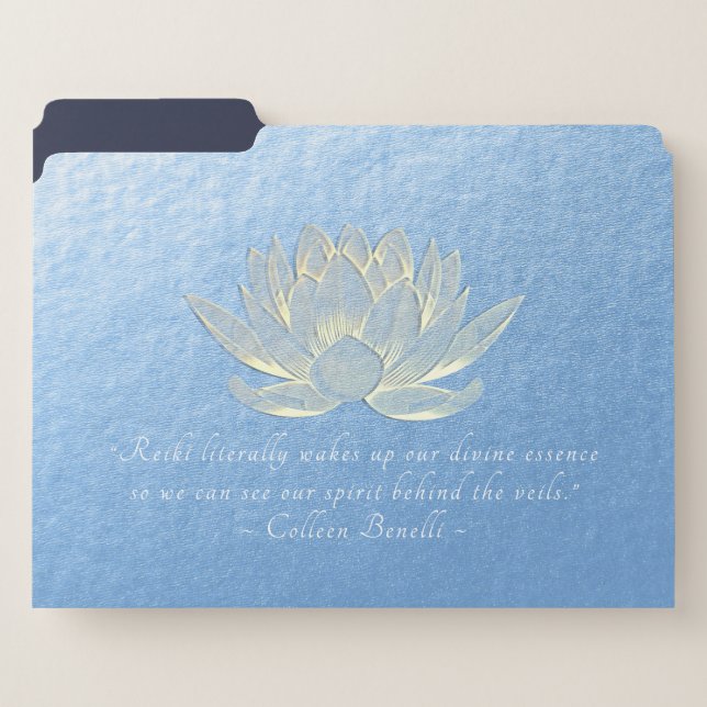 YOGA Studio Meditation Reiki Instructor Gold Lotus File Folder (Front Left)