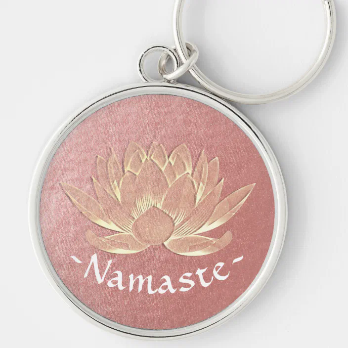 Lotus Flower Keychain Gift for Yoga Teacher Personalized Acrylic keychain Gift for Yoga Lovers