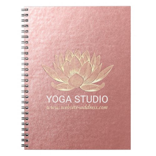 YOGA Studio Meditation Reiki Instructor Gold Lotus Notebook