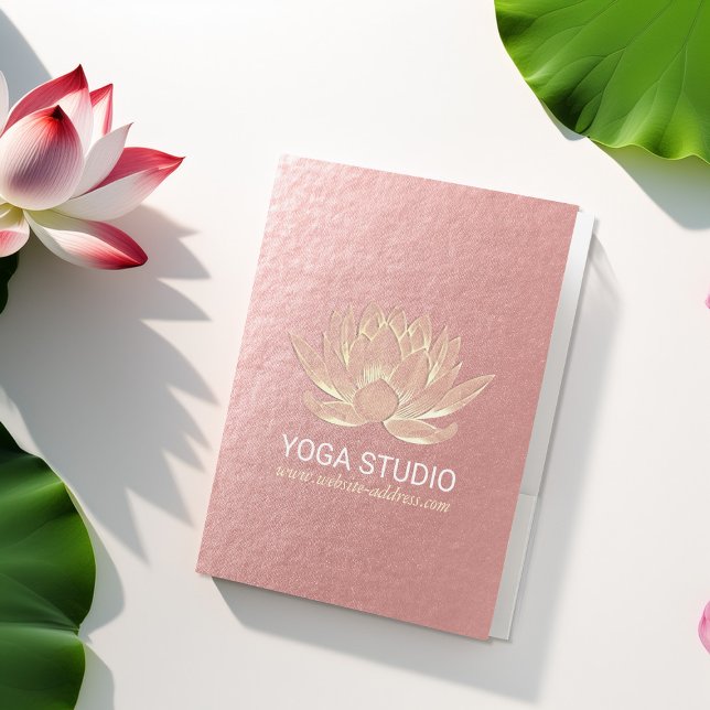 YOGA Studio Meditation Reiki Instructor Gold Lotus Pocket Folder (Creator Uploaded)