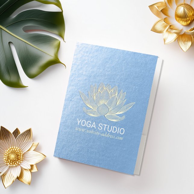 YOGA Studio Meditation Reiki Instructor Gold Lotus Pocket Folder (Creator Uploaded)