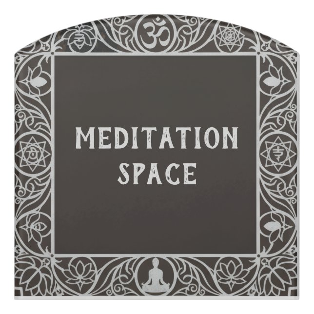 Yoga Studio Meditation Room Name Plaque Sign (Contour Front)