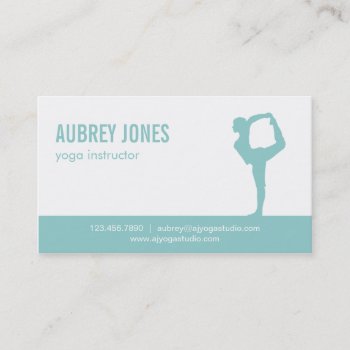 Yoga Studio Modern Business Card - Aqua by orange_pulp at Zazzle