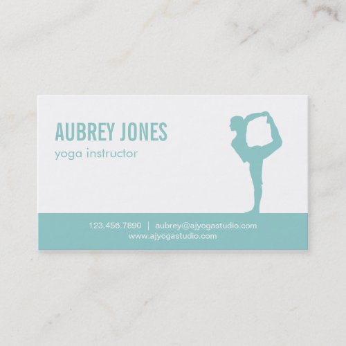 Yoga Studio Modern Business Card _ Aqua