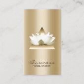 Yoga Studio Modern Gold Lotus Elegant Business Card (Front)