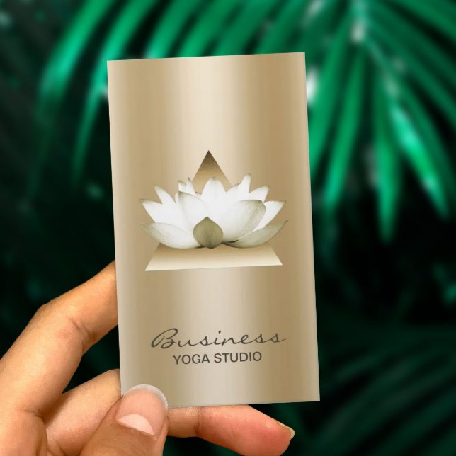 Yoga Studio Modern Gold Lotus Elegant Business Card