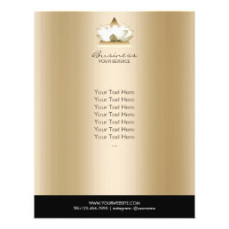 Yoga Studio Modern Lotus Logo Gold Spa Brochure Flyer