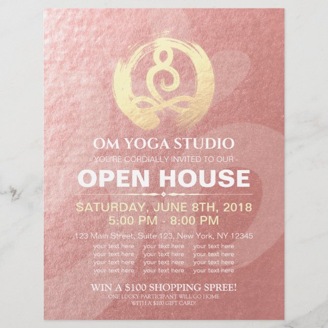 YOGA Studio Open House Meditation Posture Zen Sign Flyer (Front)