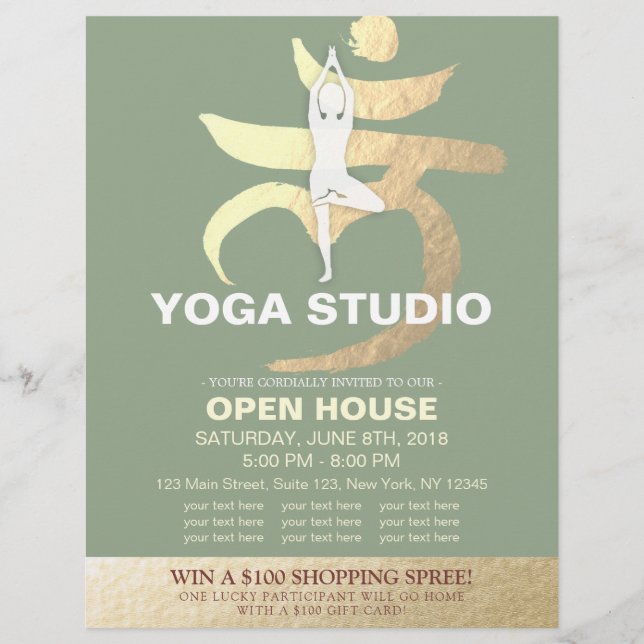 YOGA Studio Open House Meditation Root Chakra Sign Flyer (Front)