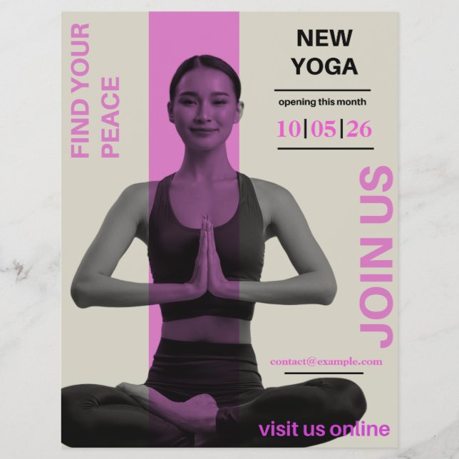 Yoga Studio Opening Modern Wellness Business Flyer (Front)