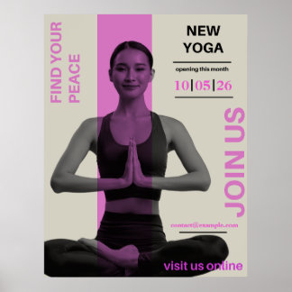 Yoga Studio Opening Modern Wellness Business Poster
