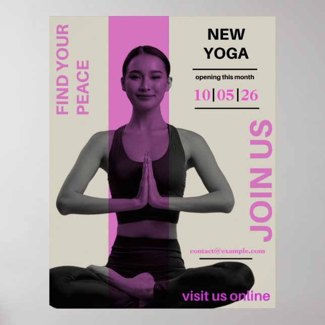 Yoga Studio Opening Modern Wellness Business Poster (Front)