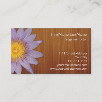 Yoga Studio Purple Flower Business Card by rheasdesigns at Zazzle