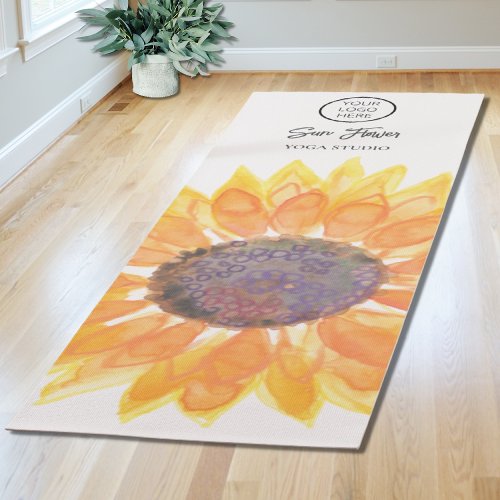 Yoga Studio Round Logo Sunflower Yoga Mat