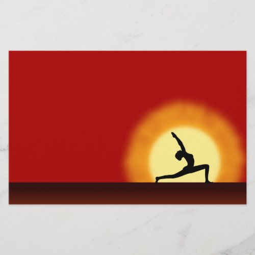 Yoga Studio Sunrise Warrior Pose Silhouette Flyers