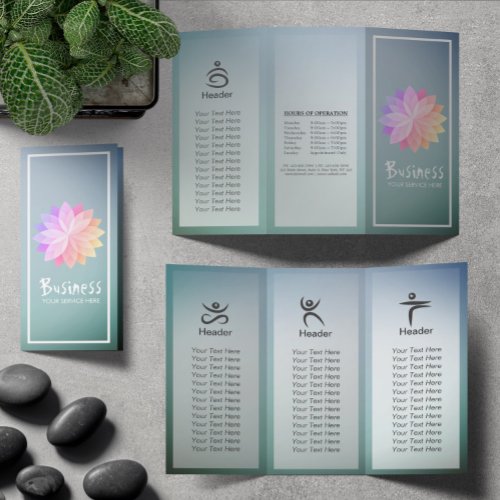 Yoga Studio Tri_Fold Brochure Lotus Floral Mandala