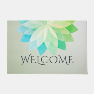 YOGA Studio Welcome Doormat Colorful Lotus Mandala