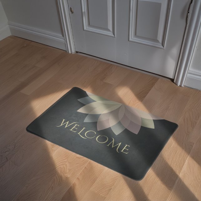YOGA Studio Welcome Doormat Colorful Lotus Mandala (Creator Uploaded)
