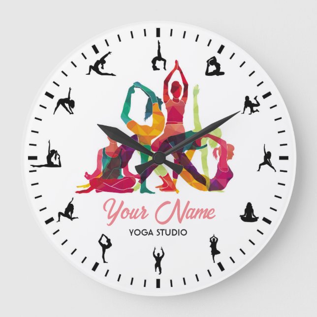 Yoga Studio Zen Meditation Personalized Clock (Front)