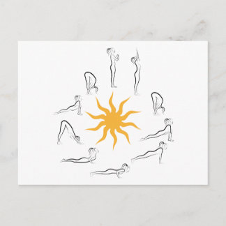 yoga sun salutation postcard