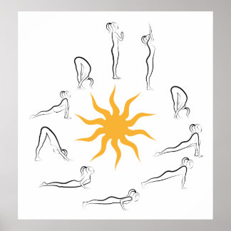 yoga sun salutation poster