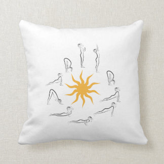 yoga sun salutation throw pillow