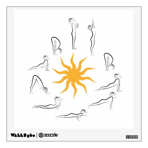 yoga sun salutation wall sticker