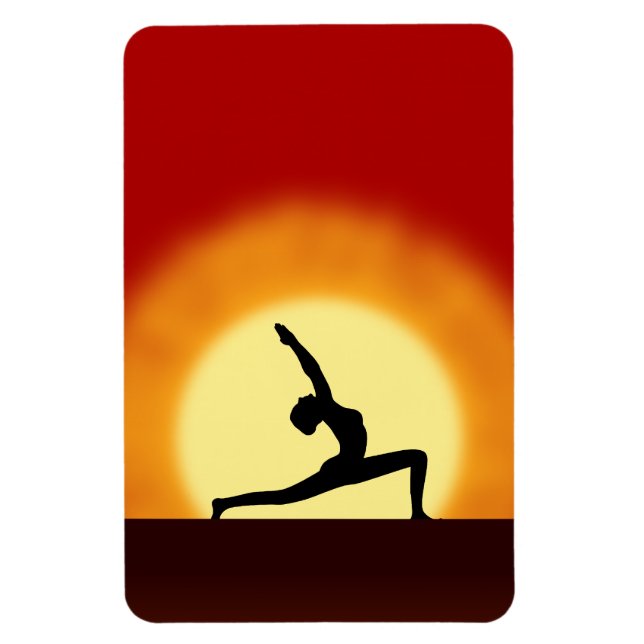 Yoga Sunrise Pose Shilhouette Large Flexi Magnets (Vertical)