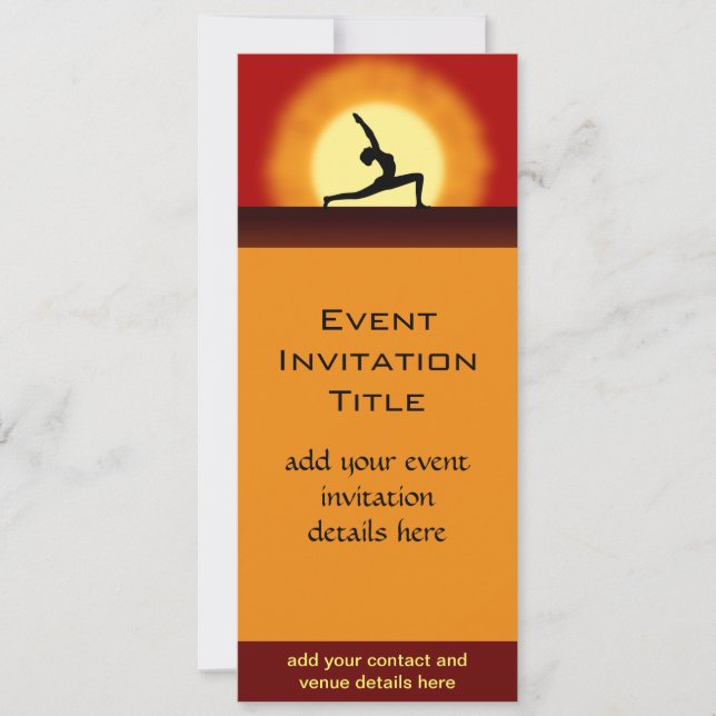 Yoga Sunrise Pose Silhouette Membership Invitation (Front)