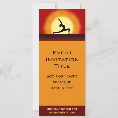Yoga Sunrise Pose Silhouette Membership Invitation