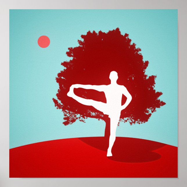 Yoga Sunset Art Poster (Front)