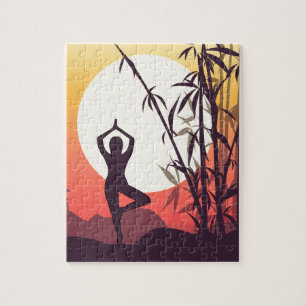 Yoga Sunset Love Jigsaw Puzzle