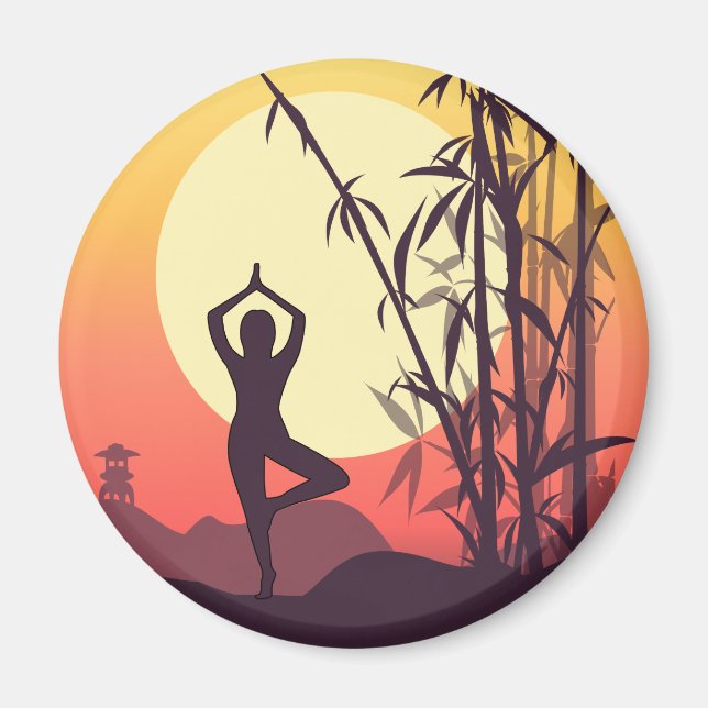 Yoga Sunset Love Magnet (Front)