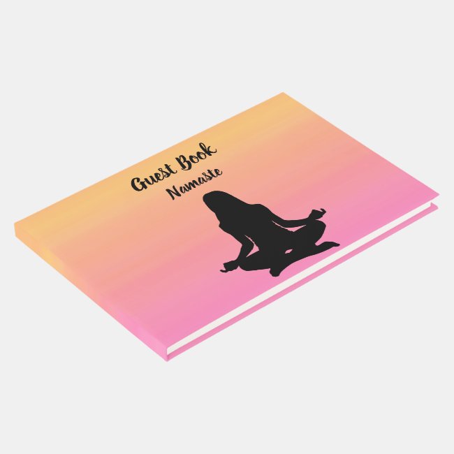 Yoga Sunset Orange and Pink Rainbow Guest Book