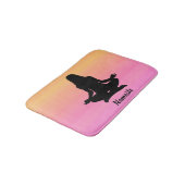 Yoga Sunset Orange Pink Rainbow Bath Mat (Angled)