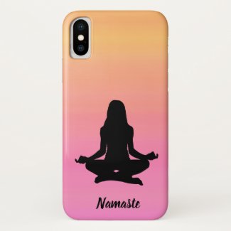 Yoga Sunset Pink and Orange iPhone X Case