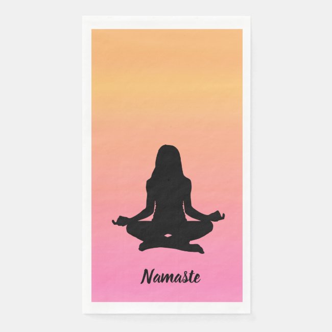 Yoga Sunset Pink and Orange Paper Guest Towel
