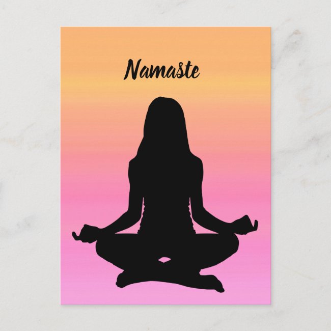 Yoga Sunset with 2023 Calendar on Back Postcard